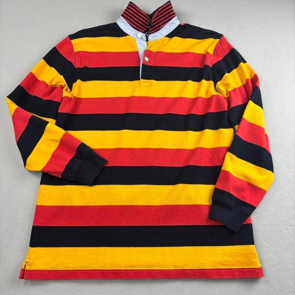 Vintage Brooks Brothers Striped Rugby Shirt XL Heavy Knit Polo 1818